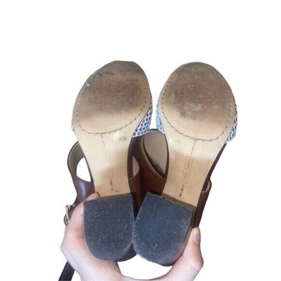 Vince Camuto Warma Snakeskin & Leather Size 5.5 Ankle Strap Block Heeled Sandal - Picture 10 of 11